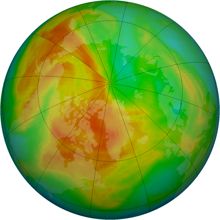 Arctic ozone map for 27 April 1997